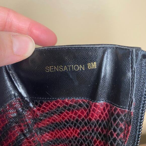 Carlos Falchi Vintage Y2K Square Toe Block Heel Leather Boot, Women’s US 8 - Picture 5 of 6